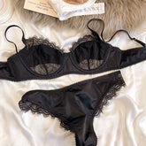 2 Pieces Sexy Ultra Thin Lace Bra Set