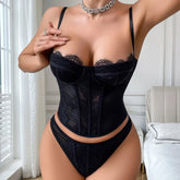 2 pcs Sexy Lace Bustiers Set