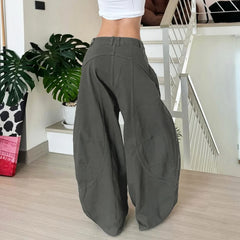Rockmore American Street Parachute Pants Baggy Jeans Y2K Vintage Straight Cargo Pants Low Raise Wide Leg Denim Trousers