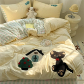 Cartoon German Cat Towel Embroidery Sanded