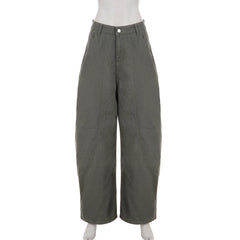 Rockmore American Street Parachute Pants Baggy Jeans Y2K Vintage Straight Cargo Pants Low Raise Wide Leg Denim Trousers