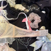 Bra Mermaid pearl chain pink lace lingerie princess Underwear