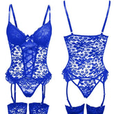 Floral Transparent Lace Bra Panty Set