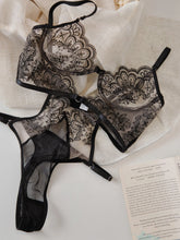 Irresistible Sensual Heavy Embroidery Petal Cutout Lingerie Set