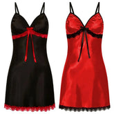 Lace Silk Satin Sleepwear Women Sexy Lingerie Night Dress