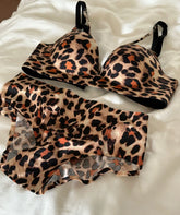 Leopard print on the thin under the thick lingerie without steel ring Underwear