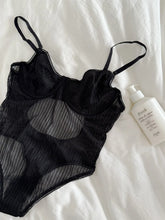 Mesh one-piece halter neck bodysuit women sexy black lace lingerie breathable thin Underwear