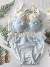 Japanese-style floral soft-cup underwired lingerie set