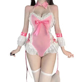 Pink Lolita Anime Kawaii Maid Uniform Cosplay Sexy Lingerie