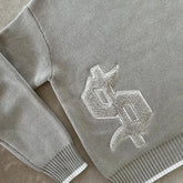 Gray Money Sign Sweater Y2k American Dollar Knit Pullover Vintage Classic Streetwear Warm Crewneck Top Casual