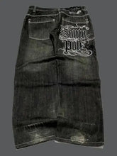 American Y2K Pattern Embroidery Baggy Jeans High Street Vintage Hip Hop Casual Joker Couple Wide-leg Pants