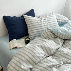 Washed Super Soft Duvet Cover Set with Bed Sheet Skin-friendly Bedding Set Hygroscopic Breathable Quilt Cover