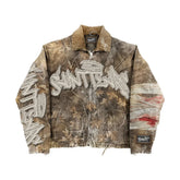 Streetwear Retro Vintage Camouflage Leaf Jacket Y2K Clothess Hip Hop Letter Patch Embroidery Oversized Jacket Casual Coats