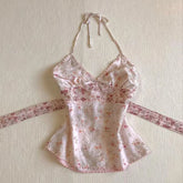 Retro Harajuku Kawaii Fairy Tale Camisole Tee Casual Slim Chic Print Sleeveless Crop Top Y2K Streetwea