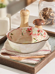 8.35 inch Japanese Style Vintage Amphora Ceramic Soup Bowl Microwave Oven Bowl with Non Slip Bottom Salad Pasta Fruit Bowl
