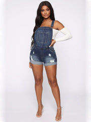 Shorts Overalls Ripped Jeans Lady Stretch Rompers Denim Pants Lady Cross Strap Jumpsuit Casual Bodysuits