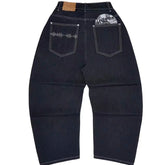 Black Gothic Hip Hop Jeans Trendy Disc Embroidered Wide Leg Pants