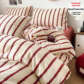 Striped Printed Microfiber Duvet Cover Set Bedding Set, Breathable Lightweight Soft, Fade-Resistant Hypoallergenic Washable