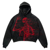 Punk Wind Ninja Printed Long-sleeved Hoodies Couples Hip-hop Street Y2k Street Loose Oversized Hoodies Harajuku Goth Top