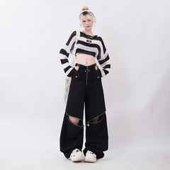American Individualized Spicy Girl Hollow Out Workwear Pants