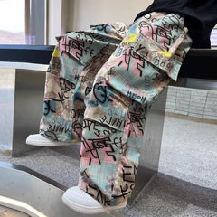Child Pants Boys Trousers Teenager Clothing Kids Wide-legged Trousers Boy Letter Loose Pants