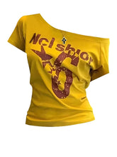 Y2k Sport Off shoulder Top Vintage 2000s Short sleeve T shirt Lady Body Basic Crop Top Casual