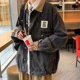 Vintagedenimjacket Trendy Loose-fit Casual Sports Work Jacket Korean Style