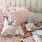 Double Sided Stripes Bow Pillow Cases 48x74cm Soft Comfortable Covers Cotton Pillow Cover Pillow Sham Beds Home Decoration gifts