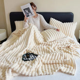 Flannel blanket, imitation rabbit fur blanket, soft