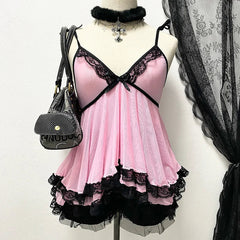 Unique Harajuku Mesh yarn Rock Goth Y2k Tank Top 2000S Hiphop CozyFit Vest Vintage Punk Sleeveless Top Chic Streetwear Crop top