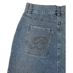 Y2k Vintage Harajuku Denim Shorts Washed Letter Embroidery Tassels American Retro Jeans Man Baggy Hip Hop Jorts