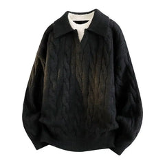 American high street hip-hop couple retro round neck sweater