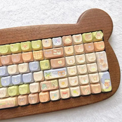142 Keys Customized Gift Cute Cat keycaps MAO Keycaps Square Thermal Sublimation Mechanical Keyboard 2.25 U 2.75U
