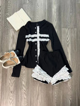 Gothic Vintage Subculture Black Slim 2-piece Set Girl Hepburn Patchwork Thin Y2k Suit
