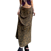 Retro Half Skirt Print Retro Straight Comfortable Street Party Long Skirt
