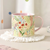 Pink creative hand-painted ceramic coffee cup