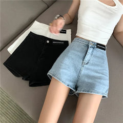 Retro Spicy Girl High Waist Skinny Denim orts Thin Korean Sle Cotton Stretch Tight Fit Trendy Pants