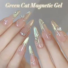 10ml Green Cat Magnetic Gel Ultra Shine Holographic Glitter Semi Permanant Soak Off UV LED Gel Varnish