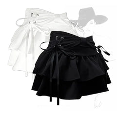 Girl Sweet Kawaii Bow Vintage Y2k Clothes American Streetwear A-line Gothic Mini Denim Skirts