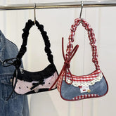 Grid Mini Handbags Adjustable Shoulder strap Korean Hand-held Commuting bag Single-shoulder Crossbody bag Underarm pouch