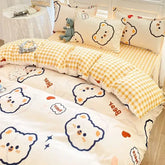 Pink Light Blue Checkered Striped Duvet Cover with Multiple Patterns 200X230cm Soft Duvet Cover Suitable