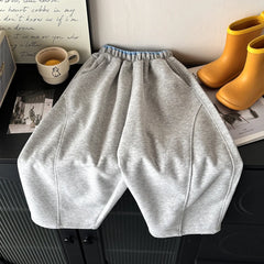 Casual Children Pants Girls Elastic Waist Loose Fit Sweatpants Soft Kids Boys Sport Trousers