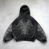 Harajuku Y2K Vintage Punk Solid Color Printed Casual Hoodie American Gothic Couple Casual Hoodie sweatshirt