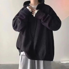 Hooded Sweater /Vintage Idle Style Versatile Knitted Top Trendy Brand Sweater Casual Wear