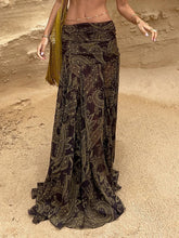 SUCHCUTE Brown vintage Print Low-Waist Skirts