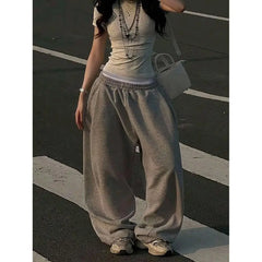 Loose Casual Pants Street Style Retro Trendyable Long Trousers Comfortable Polyester Fiber