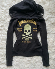 Y2K Retro Army Green Zipper Jacket Harajuku Slim Fit Denim Jacket Short Stand Collar Coat Goth Clothing