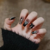 24PCS/1BOX girls Wear Wholesale Bow Girls Nail Art Fake Nails