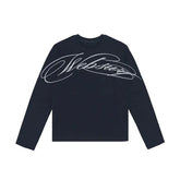 Y2K American Black Letter Pattern Printed Long-Sleeved Casual