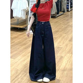 Vintage High-Waisted Wide-Leg Jeans Skirt American Style
